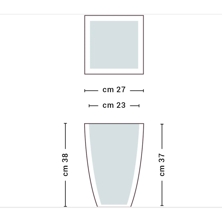Vaso giardino colorato 38cm in polietilene Adone Square Monacis -13