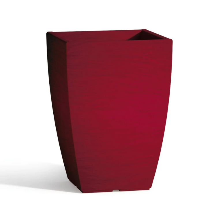 Vaso giardino colorato 38cm in polietilene Adone Square Monacis -7