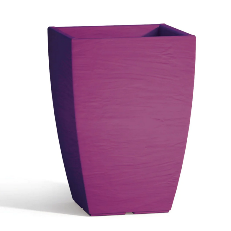 Vaso giardino colorato 38cm in polietilene Adone Square Monacis -12