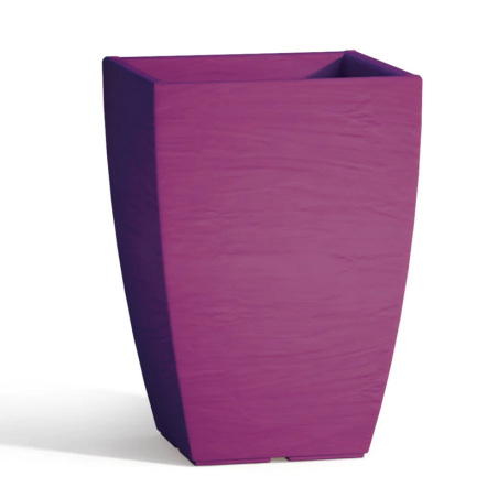 Vaso giardino colorato 38cm in polietilene Adone Square Monacis -12