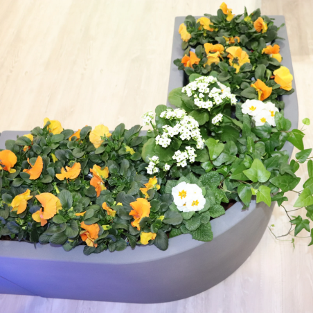 Vaso da giardino angolare 80x80x35 cm Flowerpot Monacis -10