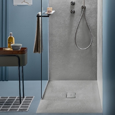 copy of Piatto doccia effetto pietra 120x80 cm Agha bianco Stone V -1