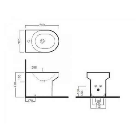 Bidet a pavimento Hatria Daytime 56x37 cm -2