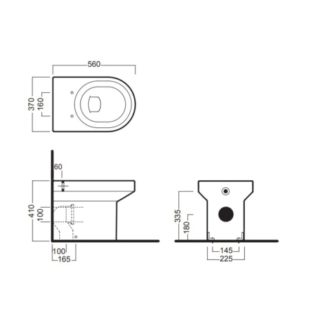 Wc a pavimento 56x37 cm Daytime Hatria -2