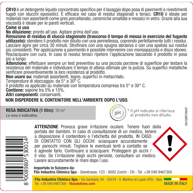 Detergente residui epossidici CR10 Fila -4