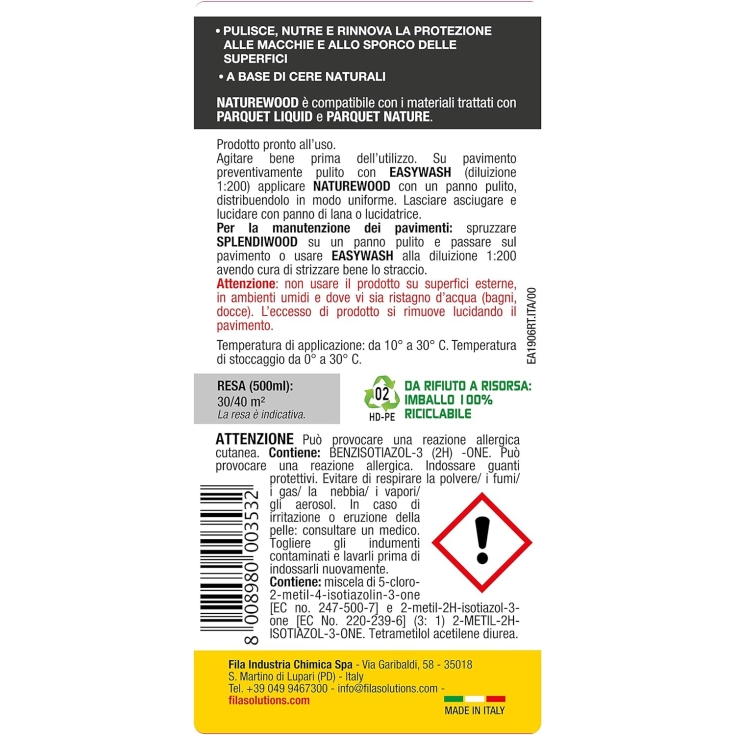 Cera rigenerante legno Naturewood Eco Fila -3