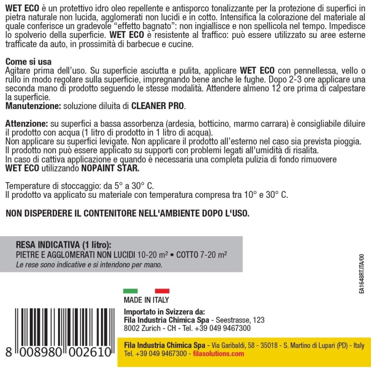 Protettivo tonalizzante effetto bagnato Fila Wet Eco 1Lt -3