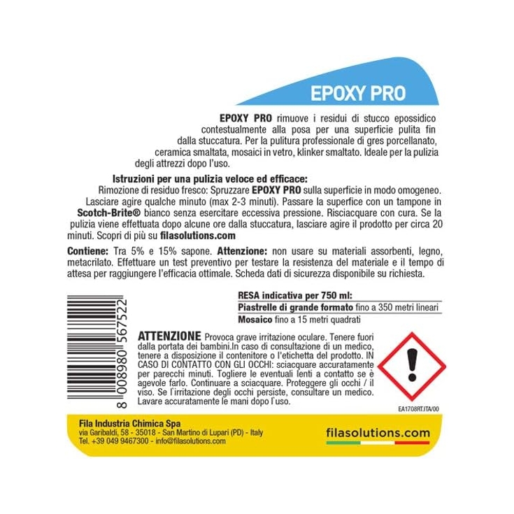 Pulitore istantaneo stucco epossidico fresco Epoxy Pro Fila 75ml -3