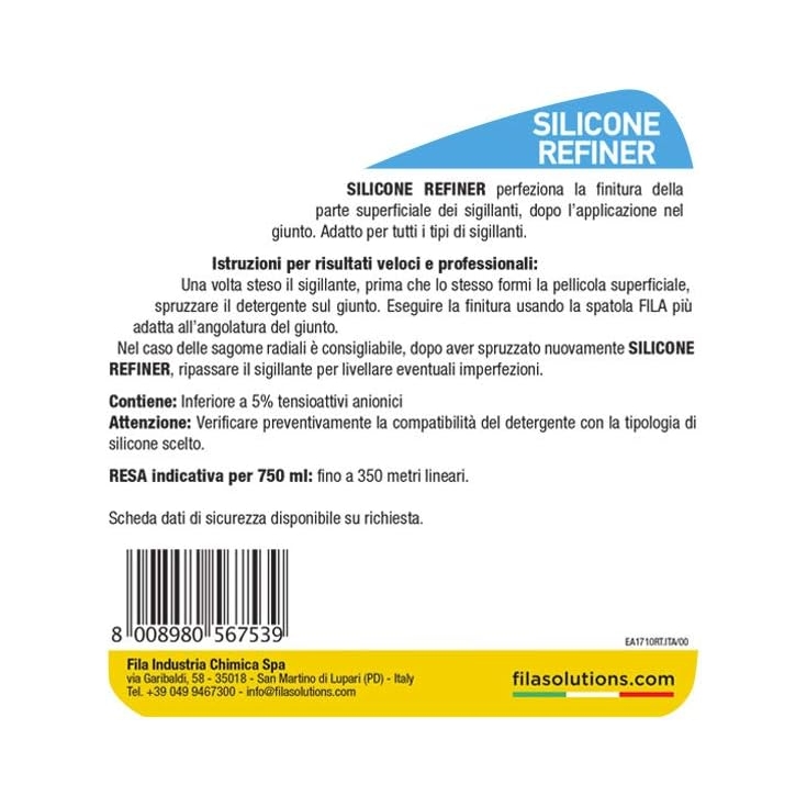 Lisciante per silicone fresco Silicone Refiner Fila 750ml -3
