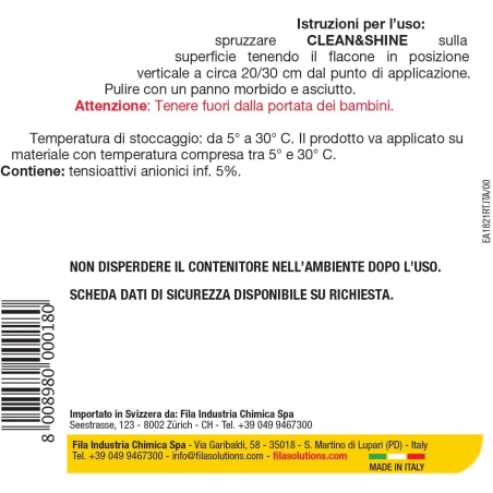 Detergente per superfici Clean&Shine Fila 750ml -3