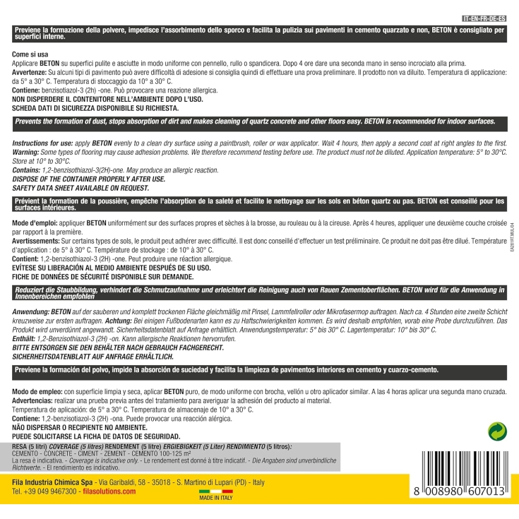 Protettivo salva garage FilaBeton Fila 5Lt -3