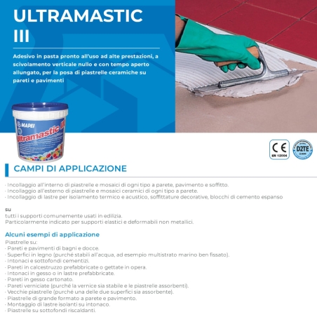 Adesivo per posa di piastrelle Ultramastic III Mapei -2