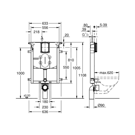 Cassetta di scarico sanitario sospeso 38729 Uniset Grohe -2