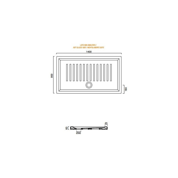 Piatto doccia 140x80x6 cm Catalano Verso 180140H600CATALANO
