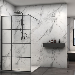 WALK IN NERO Cristallo 8 mm Box doccia IRIS -1