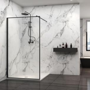 Doccia walk In nero 8 mm Cassiopea Aquana -1