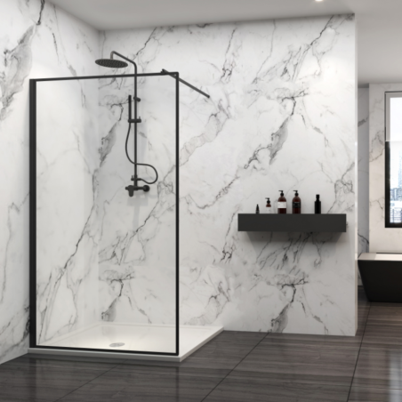 Doccia walk In nero 8 mm Cassiopea Aquana -1