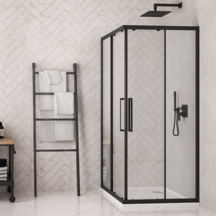 copy of Box doccia 70x70 cm nero cristallo 6mm Orione Aquana -1