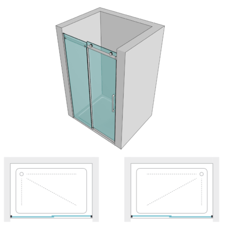 Box doccia nero per nicchia due ante cristallo 8 mm BMA901BK IBISCO -2