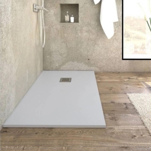 Piatto doccia 140x90 cm bianco opaco mineral marmo resina Idro Aquana -1
