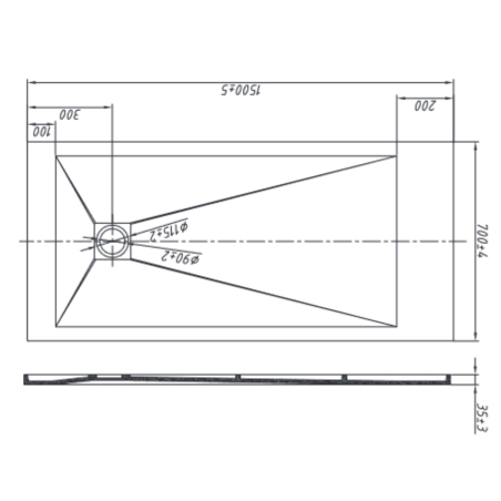 Piatto doccia 150x70 cm bianco Como Aquana -6