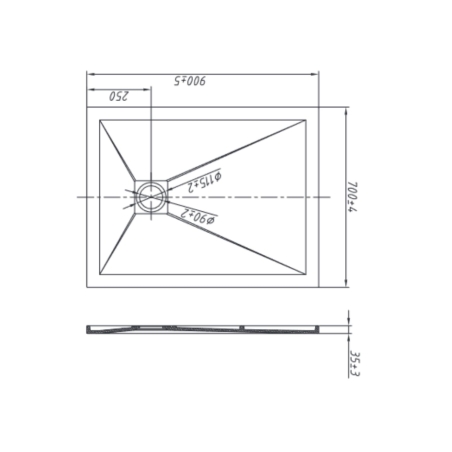 Piatto doccia 90x70 cm antracite Como Aquana -9