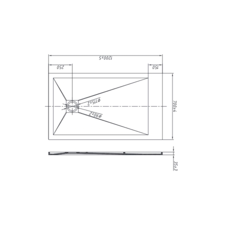 Piatto doccia 120x70 cm antracite Como Aquana -8