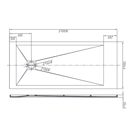 Piatto doccia 160x70 cm antracite Como Aquana -7