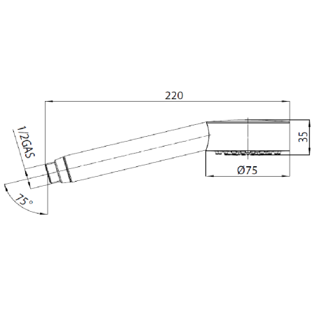 Doccetta monogetto Ø 75 mm B00157 Cylindrica/1 Bossini -1