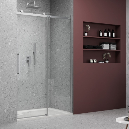 Box doccia per nicchia cromo lucido 8 mm Giotto -1