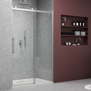 Box doccia per nicchia nickel spazzolato 8 mm Giotto -1