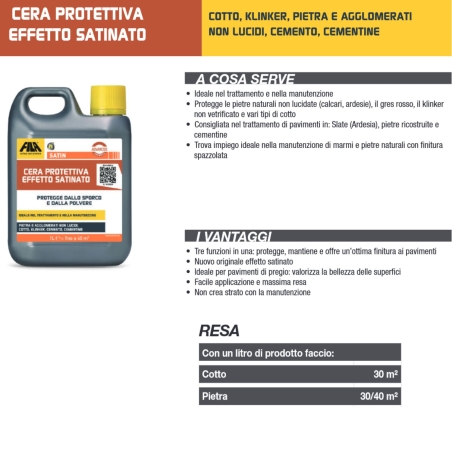 Cera Protettiva effetto satinato Fila Satin 1 Lt -2