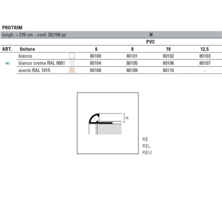 Profilo per angoli esterni bianco 270cm Cerfix Protrim RE ProfilpasPROFILPAS