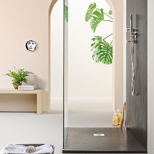 Piatto doccia effetto pietra 100x80 cm Agha bianco Stone -0