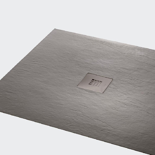 Piatto doccia effetto pietra 100x80 cm Agha bianco Stone -2