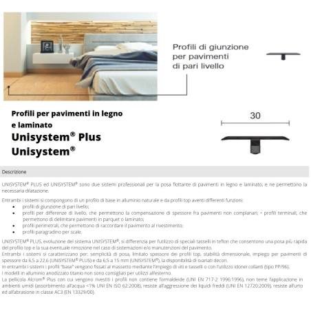 Profilo a T alluminio 270cm Unisystem Plus Z 63700 Profilpas -2