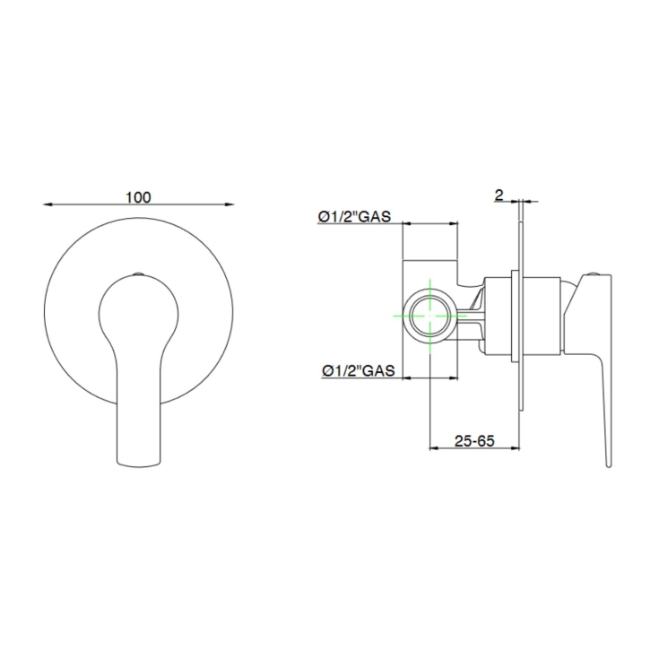 Miscelatore doccia nero opaco KHUGA K61 GaboliGABOLI LUIGI
