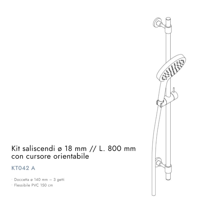 Kit saliscendi orientabile bianco opaco KT042A 05Q AquaeliteEDILIAMO