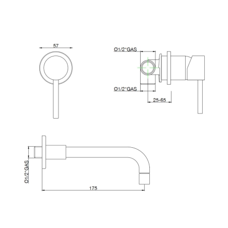 Miscelatore lavabo incasso Joy 1330-175 Gaboli LuigiGABOLI LUIGI