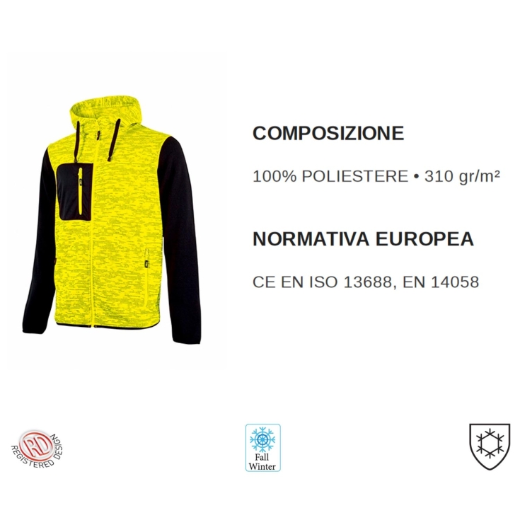 Felpa U-Power da lavoro RAINBOW yellow fluo -7