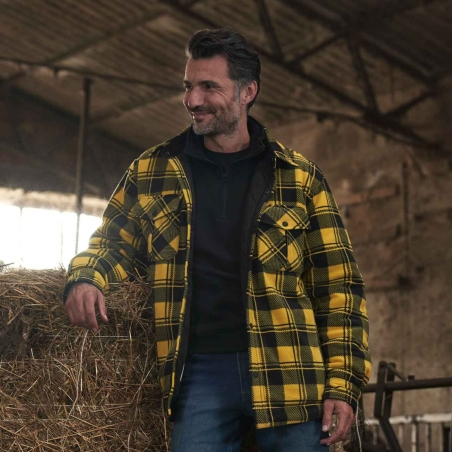 Camicia in pile U-Power WILLOW yellow pepita -7