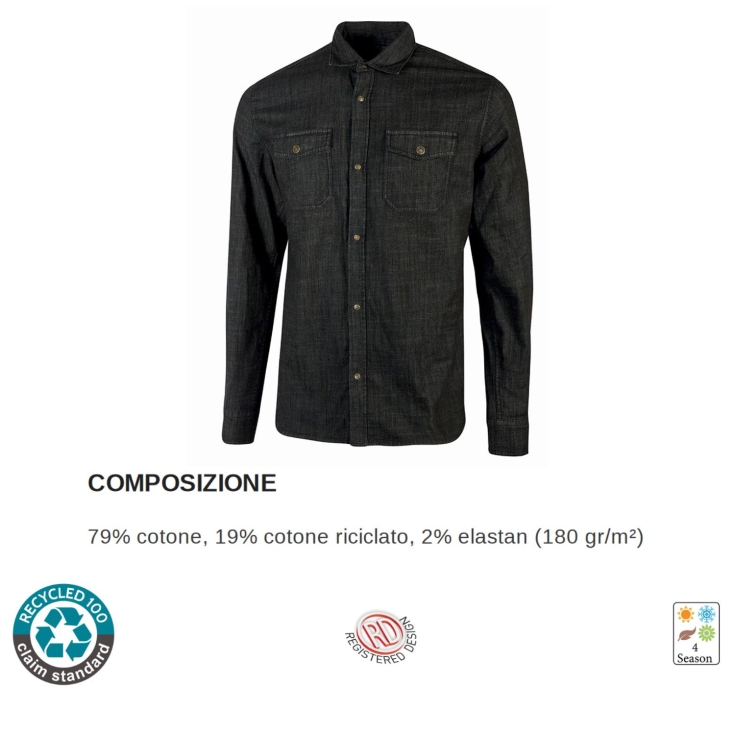Camicia U-Power di jeans da lavoro MAPLE black carbon -6