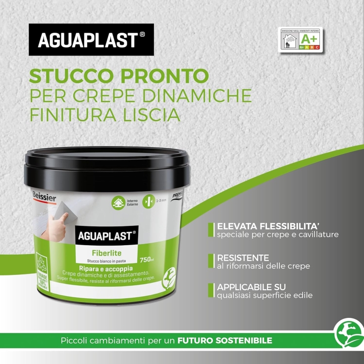 Stucco pronto all'uso in pasta Aguaplast Fiberlite 750mlAGUAPLAST