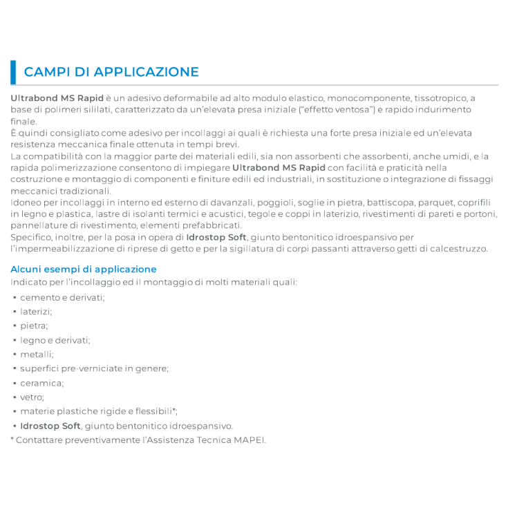 Adesivo di montaggio Ultrabond MS Rapid Mapei -2