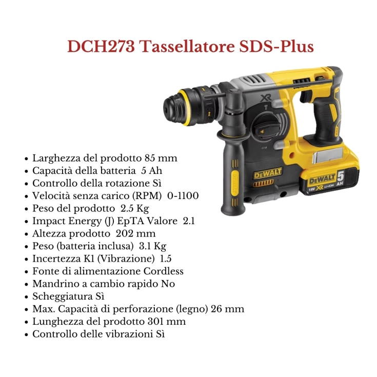 Dewalt Tassellatore SDS Plus + Trapano + Avvitatore 1/4 DCK365P2TDEWALT