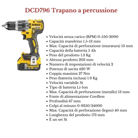 Dewalt Tassellatore SDS Plus + Trapano + Avvitatore 1/4 DCK365P2TDEWALT