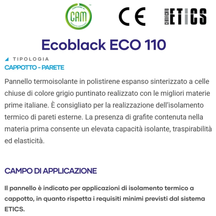 Pannello termoisolante 100x50x10 sp Ecoblack ECO 110 Polimediterranea -3