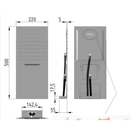 Kit doccia quadro ad incasso Duplex Frattini 92901F.LLI FRATTINI