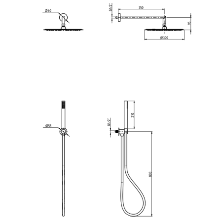 Kit doccia tondo ad incasso Duplex Frattini 92830F.LLI FRATTINI
