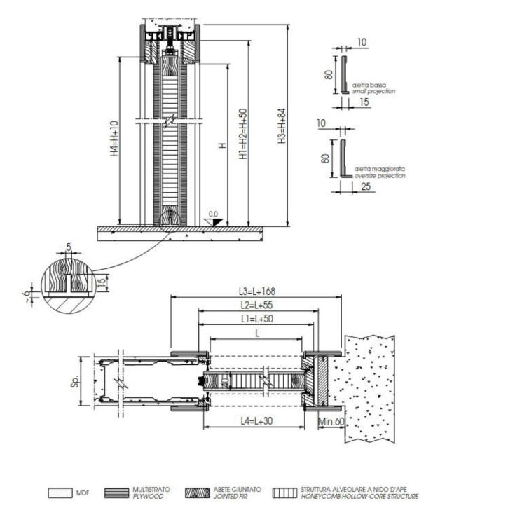 Porta scorrevole laccata con stipiti Scrigno -14